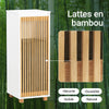 SoBuy BZR126-W Dulap de Baie cu Coș de Rufe – Dulap pentru Rufe, Economie de Spațiu – Unitate de Depozitare din Lemn, pentru Baie, WC de Oaspeți, Ușă din Bambus, 32x33x85 cm
