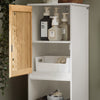 SoBuy BZR127-W Meuble Colonne Salle de Bain Rangement – Étagère Armoire Salle de Bain Haute avec Portes en Bambou, Meuble WC ou Toilette Gain de Place, Blanc-Naturel, 33x165x33cm