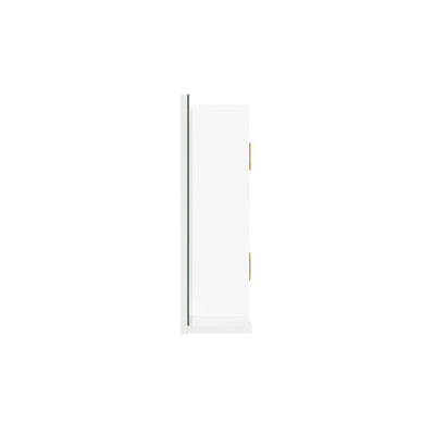 SoBuy BZR128-W Oglindă de baie cu raft, Comodă, Dulap de perete, Oglindă de perete, Mobilier de baie suspendat, Dulap de perete