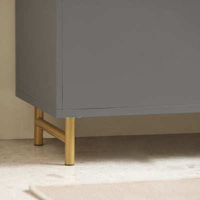 SoBuy BZR129-HG Meuble sous Lavabo, Meuble sous Vasque avec 2 Portes et 2 Étages, Meuble sur Pied de Salle de Bain, Placard Armoire