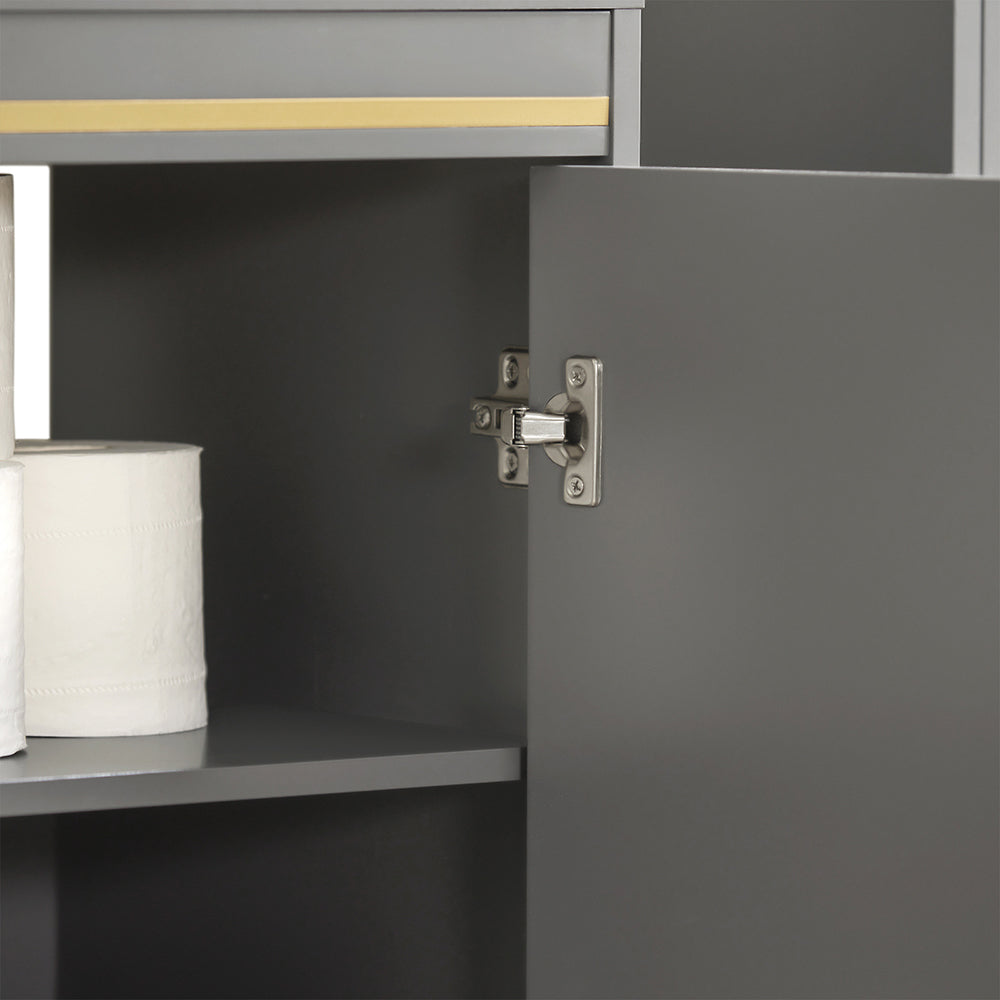 SoBuy BZR129-HG Meuble sous Lavabo, Meuble sous Vasque avec 2 Portes et 2 Étages, Meuble sur Pied de Salle de Bain, Placard Armoire