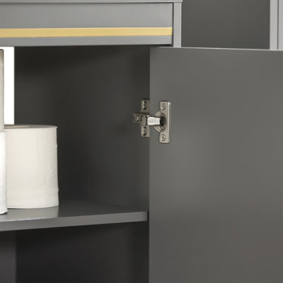 SoBuy BZR129-HG Meuble sous Lavabo, Meuble sous Vasque avec 2 Portes et 2 Étages, Meuble sur Pied de Salle de Bain, Placard Armoire