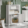 SoBuy BZR13-W Dulap de Baie – Mobilier de Baie Îngust cu Rafturi și Uși, Comodă de Depozitare pentru Hol și Living din Lemn, Economie de Spațiu, Alb, 60 x 90 x 26 cm