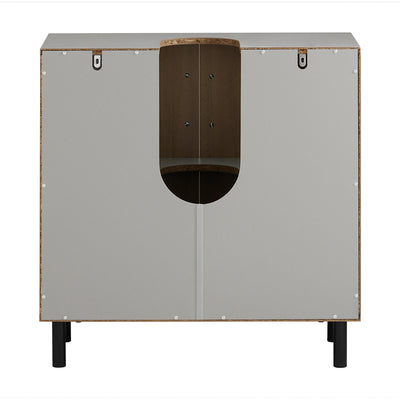 SoBuy BZR133-NG Meuble sous Lavabo, Meuble sous Vasque, Meuble Salle de Bain avec 2 Portes et 2 Étages, Placard de Rangement