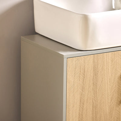 SoBuy BZR133-NG Meuble sous Lavabo, Meuble sous Vasque, Meuble Salle de Bain avec 2 Portes et 2 Étages, Placard de Rangement