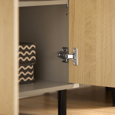 SoBuy BZR133-NG Meuble sous Lavabo, Meuble sous Vasque, Meuble Salle de Bain avec 2 Portes et 2 Étages, Placard de Rangement