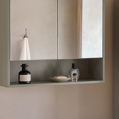 SoBuy BZR134-NG Armoire Murale de Salle de Bain avec Miroir, Meuble de Toilette Suspendue Placard de Rangement