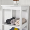 SoBuy BZR14-W Dulap înalt de baie, etajeră de sine stătătoare, dulap înalt de depozitare cu 6 niveluri - L30cm x A30cm x H139cm