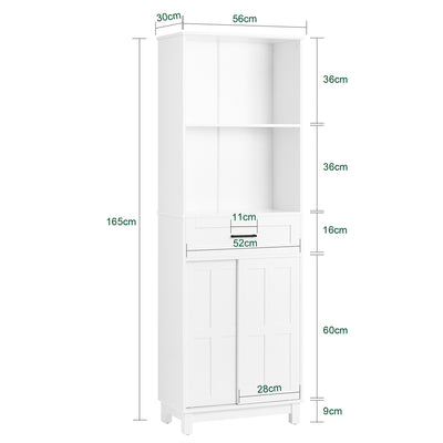 SoBuy BZR141-W Dulap de baie Mobilier de coloană Dulap de depozitare pentru baie Dulap înalt