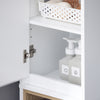 SoBuy BZR147-W Coloană de Baie Înaltă și Etanșă cu Rafturi Deschise și Uși, Dulap de Depozitare Baie Alb din MDF/PB 30x170x30cm