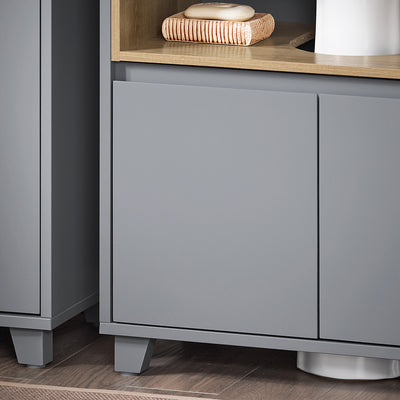 SoBuy BZR148-DG Meuble Sous Lavabo de Salle de Bain, Meuble Sous Vasque à 2 Portes