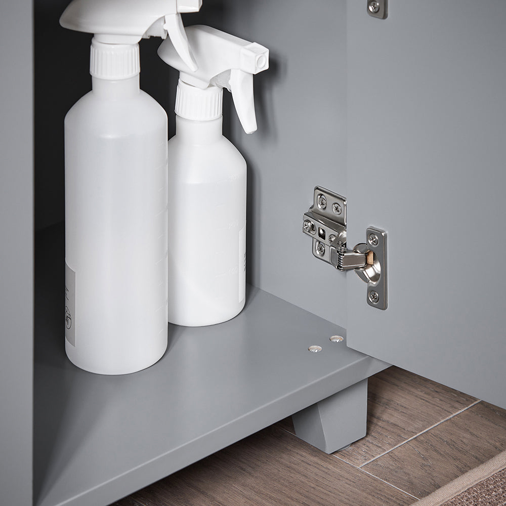 SoBuy BZR148-DG Meuble Sous Lavabo de Salle de Bain, Meuble Sous Vasque à 2 Portes