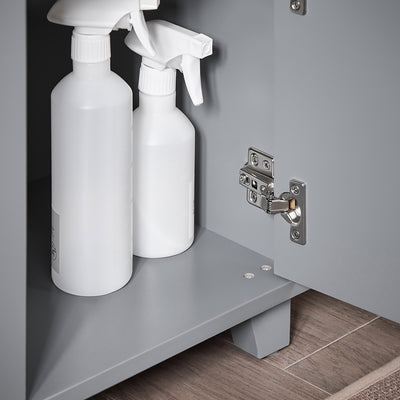 SoBuy BZR148-DG Meuble Sous Lavabo de Salle de Bain, Meuble Sous Vasque à 2 Portes