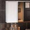 SoBuy BZR153-W Dulap de perete cu oglindă, Dulap de depozitare, Unitate superioară cu 2 uși, Rafturi reglabile, 60x15x46 cm