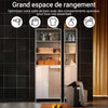 SoBuy BZR155-W Dulap înalt de baie cu coș de rufe – Dulap înalt și îngust cu uși și rafturi deschise – Dulap depozitare WC, Alb 60x30x171cm