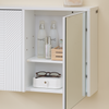 SoBuy BZR153-W Dulap de perete cu oglindă, Dulap de depozitare, Unitate superioară cu 2 uși, Rafturi reglabile, 60x15x46 cm