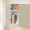 SoBuy BZR153-W Dulap de perete cu oglindă, Dulap de depozitare, Unitate superioară cu 2 uși, Rafturi reglabile, 60x15x46 cm