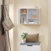 SoBuy BZR153-W Dulap de perete cu oglindă, Dulap de depozitare, Unitate superioară cu 2 uși, Rafturi reglabile, 60x15x46 cm
