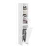 SoBuy BZR158-W Mobilier baie cu coș de rufe, coloană de baie, dulap înalt, îngust din MDF alb, cu rafturi reglabile, depozitare deschisă perfectă pentru spații mici 30x170x30 cm