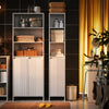 SoBuy BZR158-W Mobilier baie cu coș de rufe, coloană de baie, dulap înalt, îngust din MDF alb, cu rafturi reglabile, depozitare deschisă perfectă pentru spații mici 30x170x30 cm