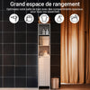 SoBuy BZR158-W Mobilier baie cu coș de rufe, coloană de baie, dulap înalt, îngust din MDF alb, cu rafturi reglabile, depozitare deschisă perfectă pentru spații mici 30x170x30 cm