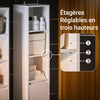 SoBuy BZR158-W Mobilier baie cu coș de rufe, coloană de baie, dulap înalt, îngust din MDF alb, cu rafturi reglabile, depozitare deschisă perfectă pentru spații mici 30x170x30 cm