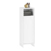 SoBuy BZR161-W Meuble Salle de Bain avec Panier à Linge Armoire de Salle de Bain avec Sac Amovible & Pieds protégés par Silicone Meuble buanderie Compact pour WC invités, Blanc 30x97x30cm