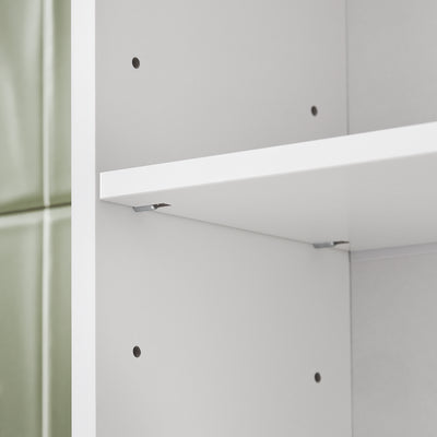 SoBuy BZR165-W Dulap baie, Dulap înalt, Dulap de depozitare WC, Dulap baie cu uși și rafturi reglabile pe 3 nivele, Dulap de depozitare deasupra WC-ului sau a mașinii de spălat, Alb, 65x182x20cm