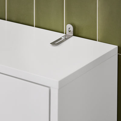 SoBuy BZR165-W Dulap baie, Dulap înalt, Dulap de depozitare WC, Dulap baie cu uși și rafturi reglabile pe 3 nivele, Dulap de depozitare deasupra WC-ului sau a mașinii de spălat, Alb, 65x182x20cm