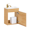 SoBuy BZR169-N Dulap suspendat pentru lavoar, Dulap de baie cu lavoar ceramic Set de lavoar