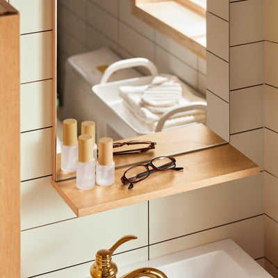 SoBuy BZR169-SET Mobilier suspendat pentru lavoar cu oglindă, Set mobilier baie cu lavoar din ceramică și oglindă