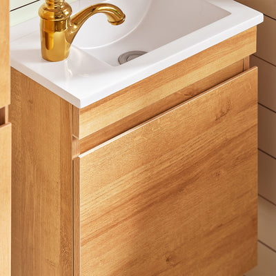 SoBuy BZR169-SET Mobilier suspendat pentru lavoar cu oglindă, Set mobilier baie cu lavoar din ceramică și oglindă
