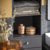 SoBuy BZR17-DG Coloană Baie Mobilier de Baie Depozitare cu Dulap și 3 Rafturi Deschise, Comodă Mică Compactă cu 1 Sertar pentru Toaletă, Dormitor 40x161x35 cm
