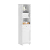 SoBuy BZR17-W Coloană baie, Dulap baie depozitare cu dulap și 3 rafturi deschise, Mobilier compact mic cu 1 sertar pentru toaletă, dormitor 40x161x35 cm