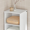 SoBuy BZR17-W Coloană baie, Dulap baie depozitare cu dulap și 3 rafturi deschise, Mobilier compact mic cu 1 sertar pentru toaletă, dormitor 40x161x35 cm