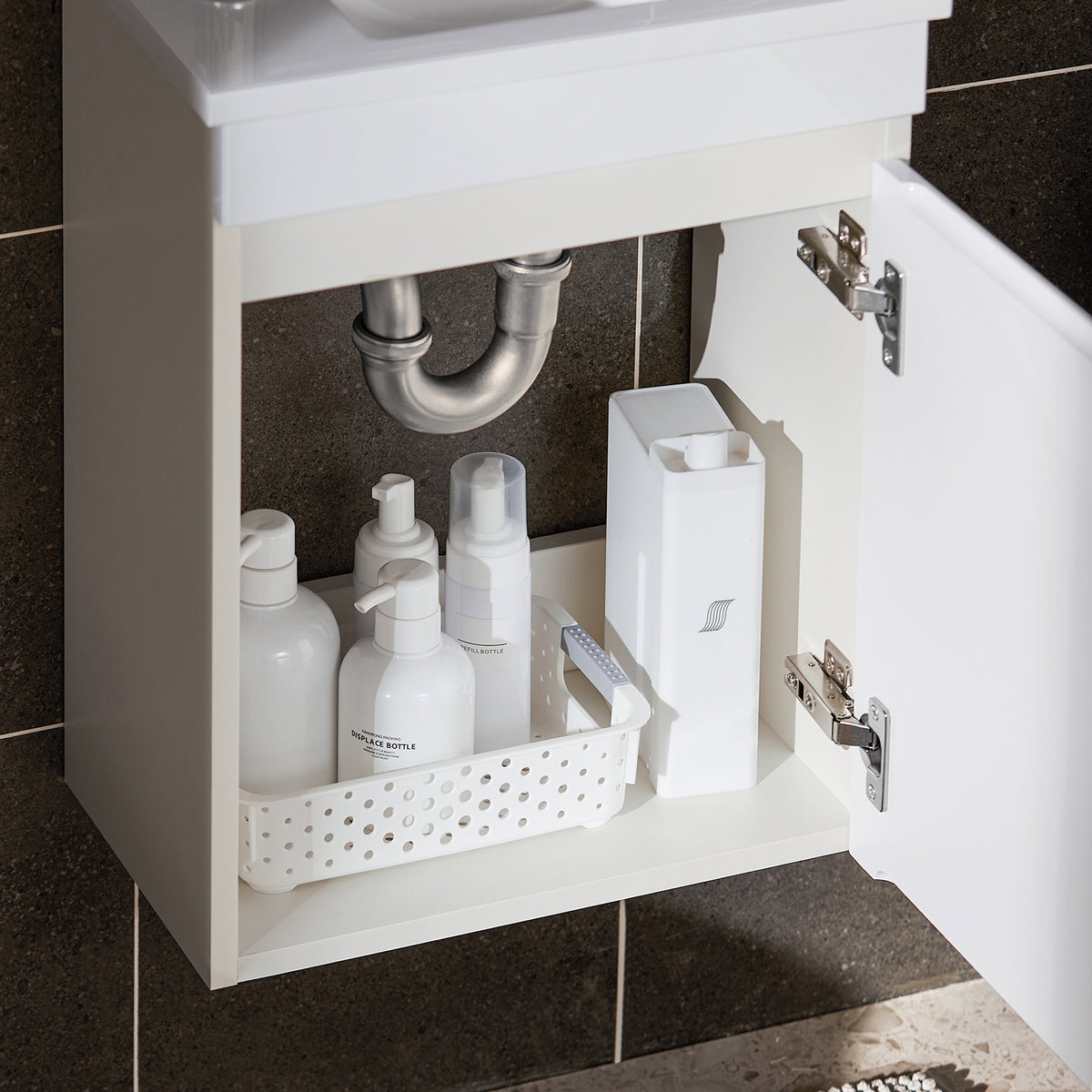 SoBuy BZR170-SET Meuble Suspendu pour Lavabo avec Miroir Meuble sous Vasque avec Miroir Ensemble de Lavabo en céramique