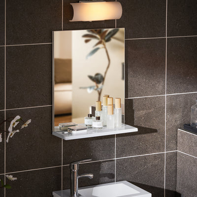 SoBuy BZR170-SET Meuble Suspendu pour Lavabo avec Miroir Meuble sous Vasque avec Miroir Ensemble de Lavabo en céramique