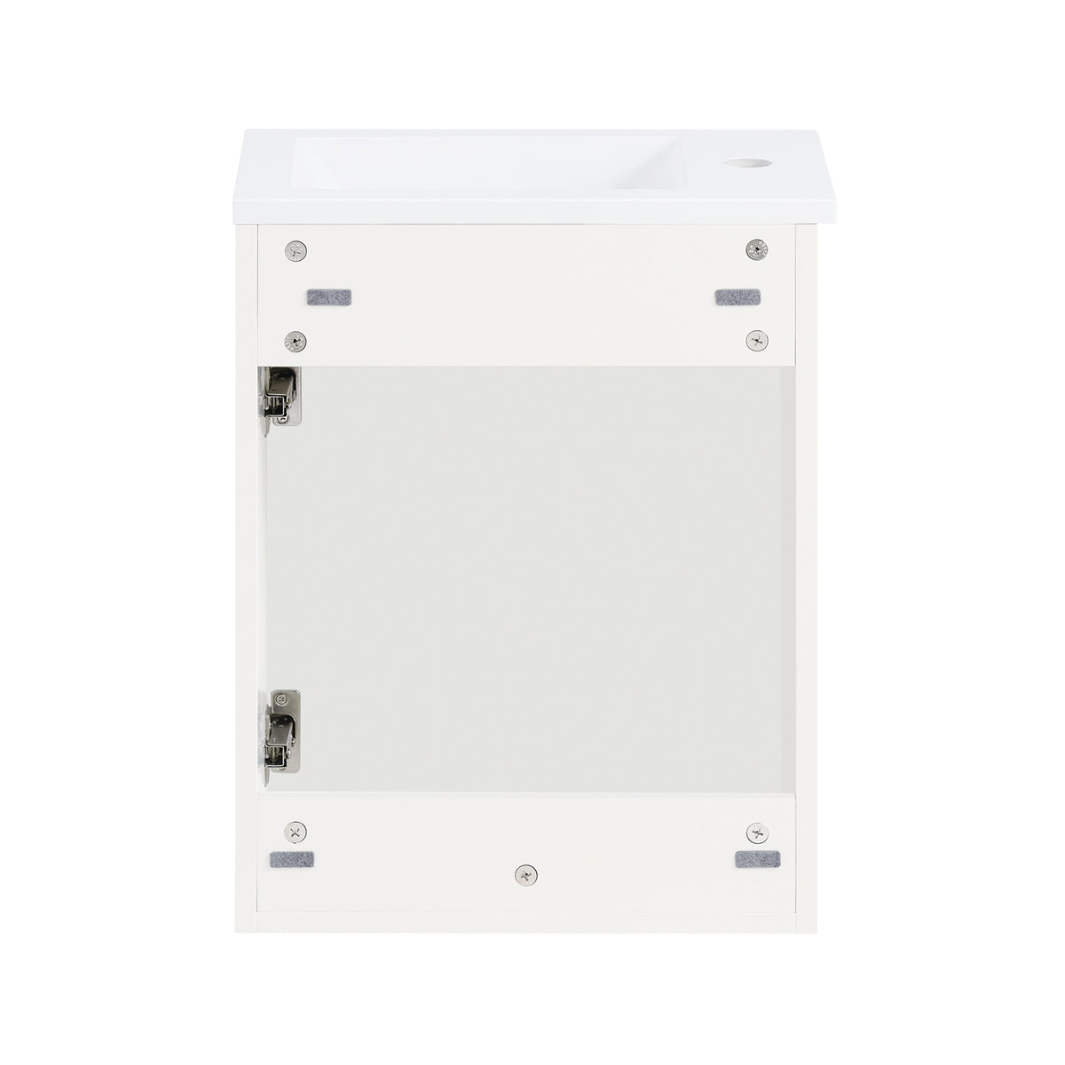 SoBuy BZR170-W Meuble Suspendu pour Lavabo Armoire de Salle de Bain avec Lavabo ，avec Vasque Ensemble de Lavabo en céramique