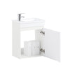 SoBuy BZR170-W Dulap suspendat pentru lavoar, Dulap de baie cu lavoar, cu chiuvetă, Set lavoar ceramic