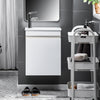 SoBuy BZR170-W Dulap suspendat pentru lavoar, Dulap de baie cu lavoar, cu chiuvetă, Set lavoar ceramic