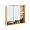 SoBuy BZR177-N Armoire Murale avec Miroir, Placard de Rangement,Meuble Haut avec 2 Portes, Étagère Réglable, 80x13x70 cm