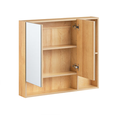 SoBuy BZR177-N Dulap de perete cu oglindă, Dulap de depozitare, Dulap înalt cu 2 uși, Raft reglabil, 80x13x70 cm