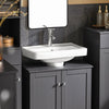 SoBuy BZR18-II-DG Dulap sub chiuvetă cu 2 etaje și 2 uși, Mobilier de depozitare pentru baie - L60cm x A30cm x H60cm