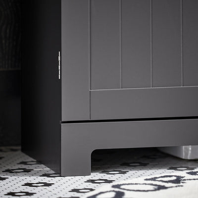 SoBuy BZR18-II-DG Meuble sous-Lavabo à 2 étages et 2 Portes Meuble de Rangement de Salle de Bain - L60cm x P30cm x H60cm