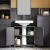 SoBuy BZR18-II-DG Dulap sub chiuvetă cu 2 etaje și 2 uși, Mobilier de depozitare pentru baie - L60cm x A30cm x H60cm
