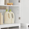 SoBuy BZR18-W Dulap sub chiuvetă Baie – Dulap sub lavoar cu uși și raft reglabil – Mobilier de depozitare baie compact din MDF, Alb, 60x60x29cm
