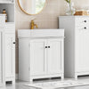 SoBuy BZR18-W Dulap sub chiuvetă Baie – Dulap sub lavoar cu uși și raft reglabil – Mobilier de depozitare baie compact din MDF, Alb, 60x60x29cm