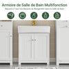 SoBuy BZR18-W Dulap sub chiuvetă Baie – Dulap sub lavoar cu uși și raft reglabil – Mobilier de depozitare baie compact din MDF, Alb, 60x60x29cm