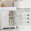 SoBuy BZR18-W Dulap sub chiuvetă Baie – Dulap sub lavoar cu uși și raft reglabil – Mobilier de depozitare baie compact din MDF, Alb, 60x60x29cm