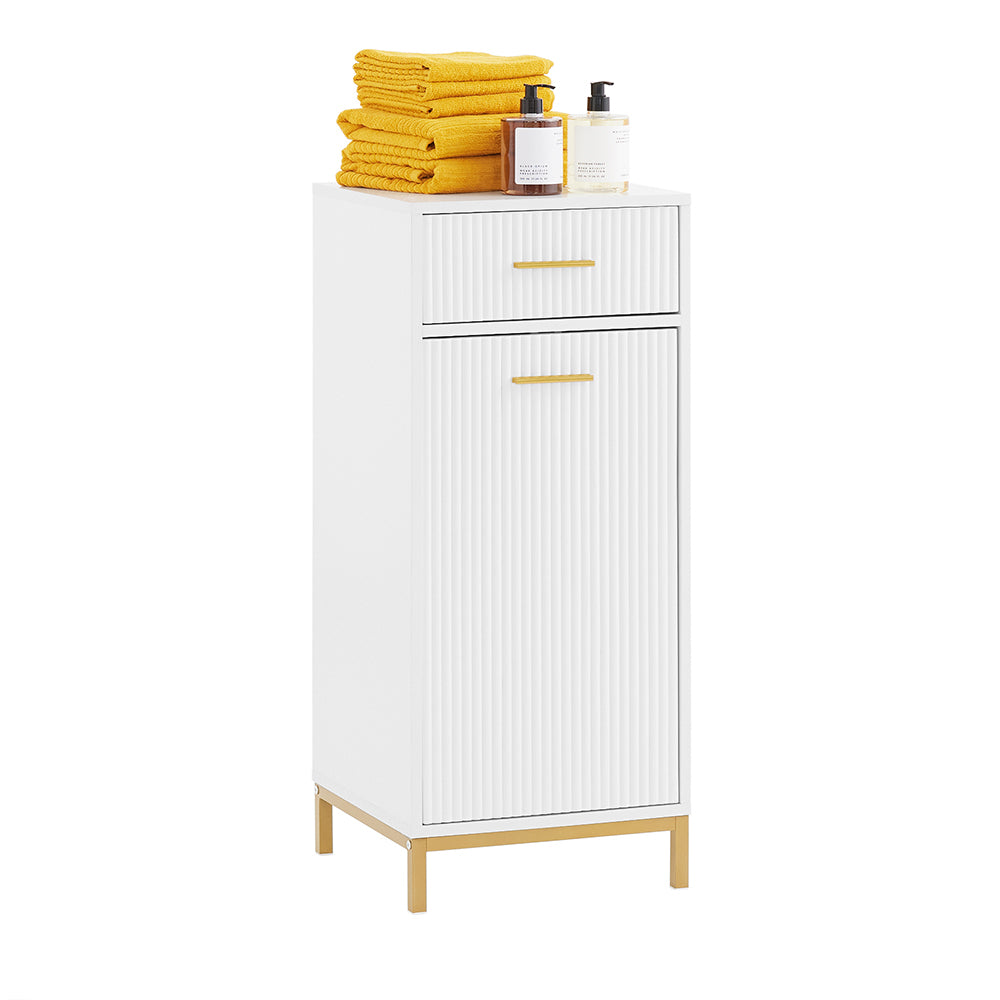 SoBuy BZR180-W Armoire à Linge, Corbeille à Linge, Meuble Bas de Salle de Bain sur Pieds, Armoire Toilette, Meuble de Rangeme